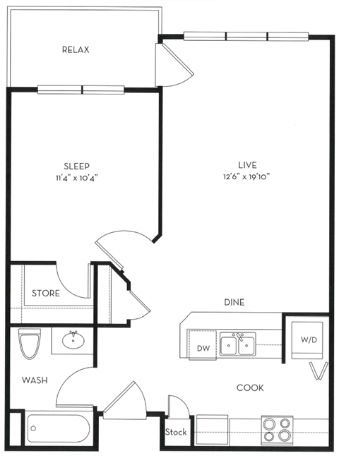 a floor plan of a bedroom apartment